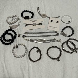 Brand New Stackable bracelets! With a set of stud earrings!